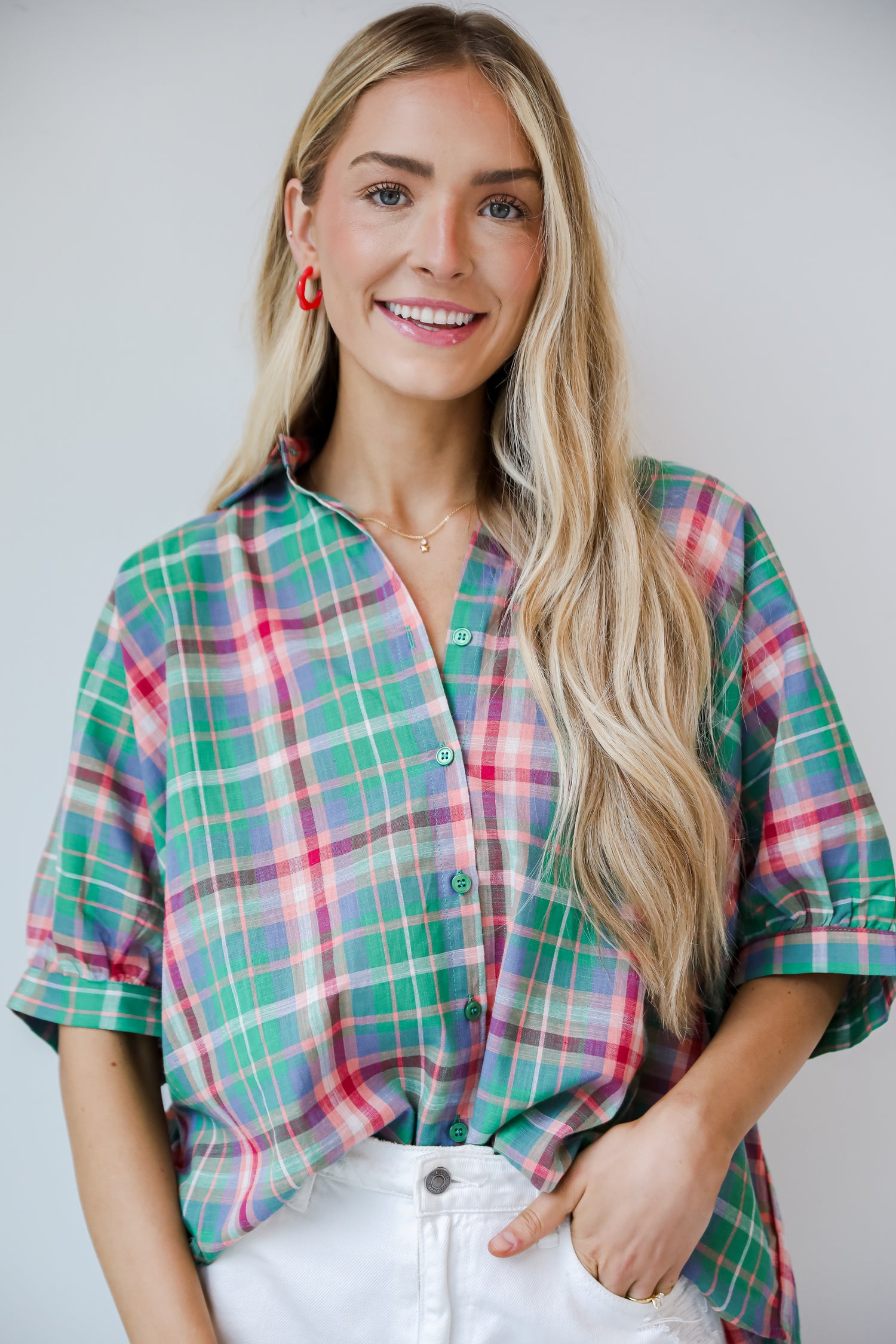 plaid blouse