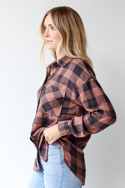 brown Plaid Flannel