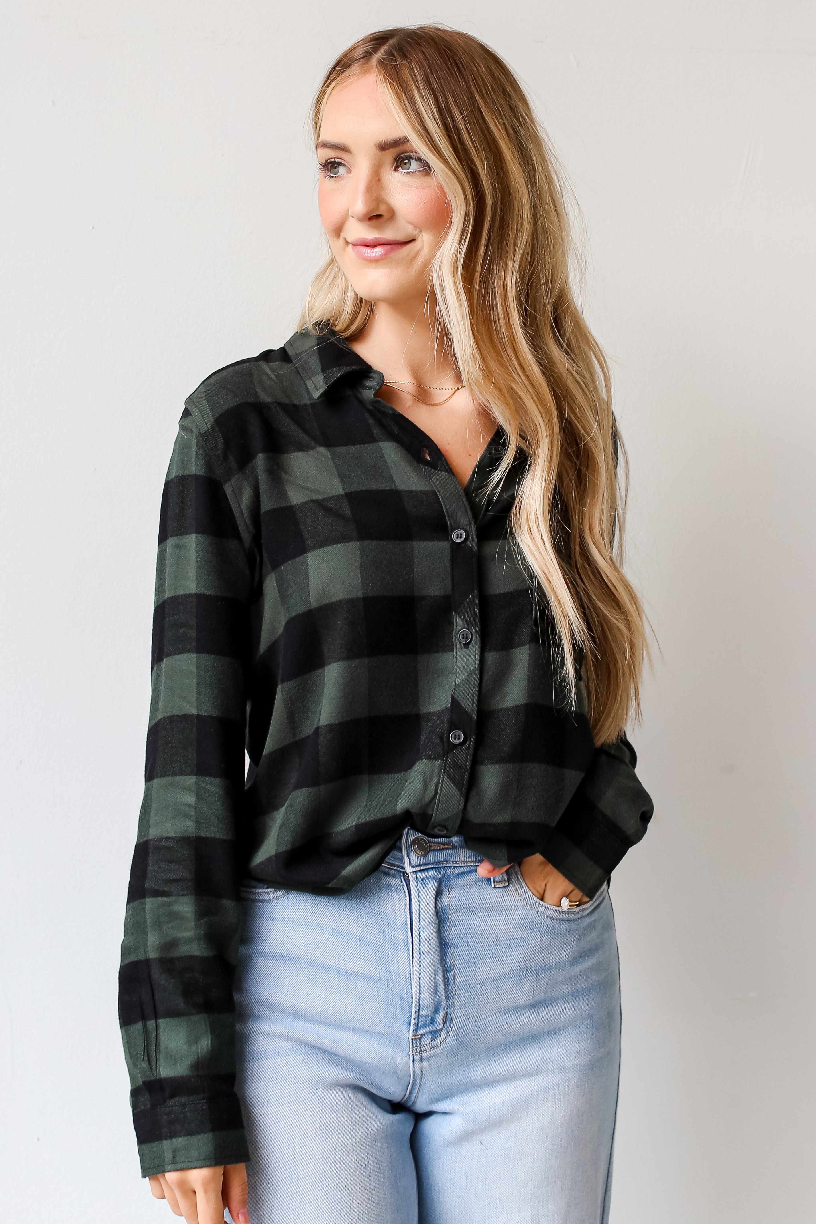 green flannels for women