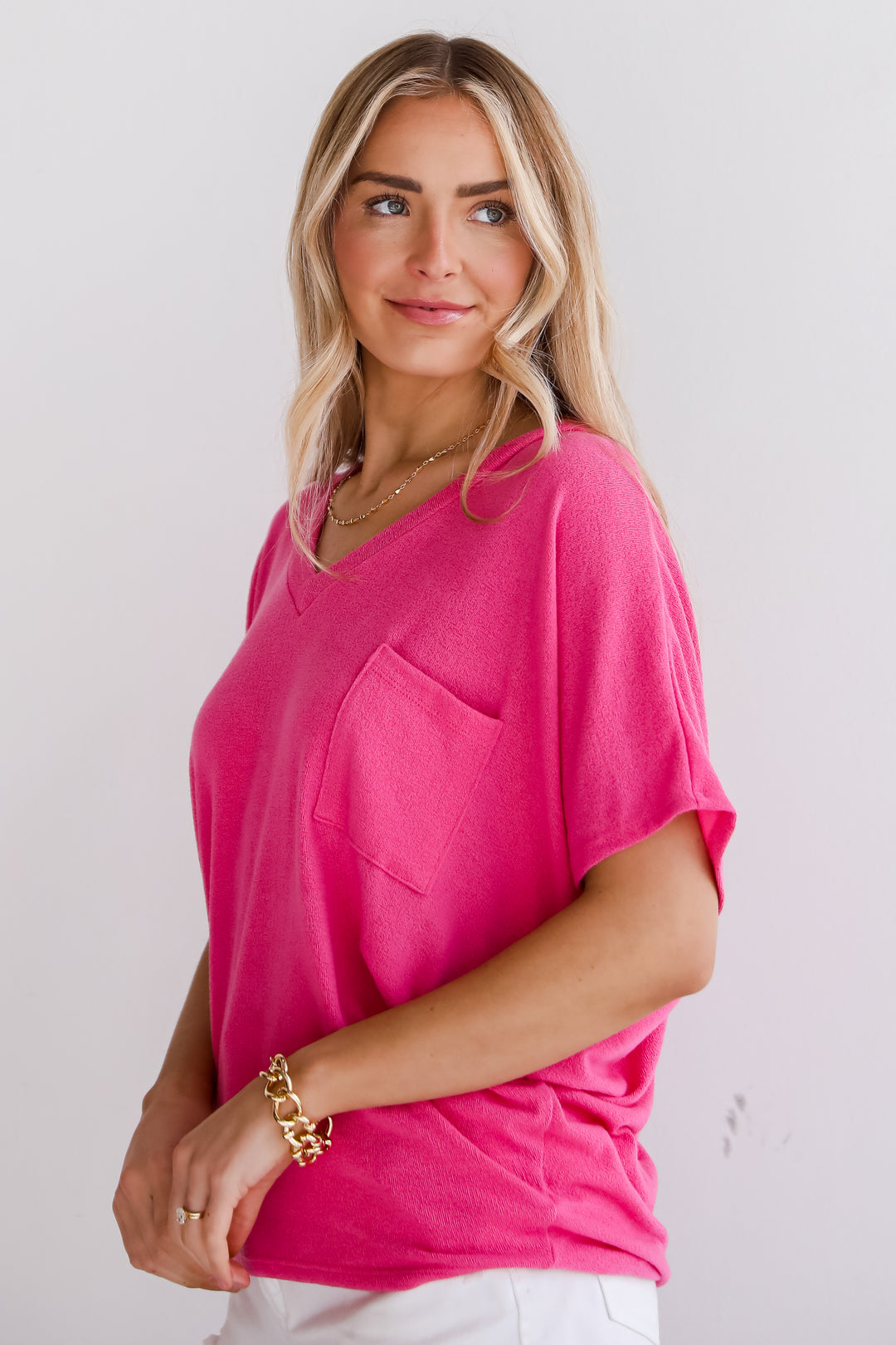 Ellie Lightweight Knit Top in pink