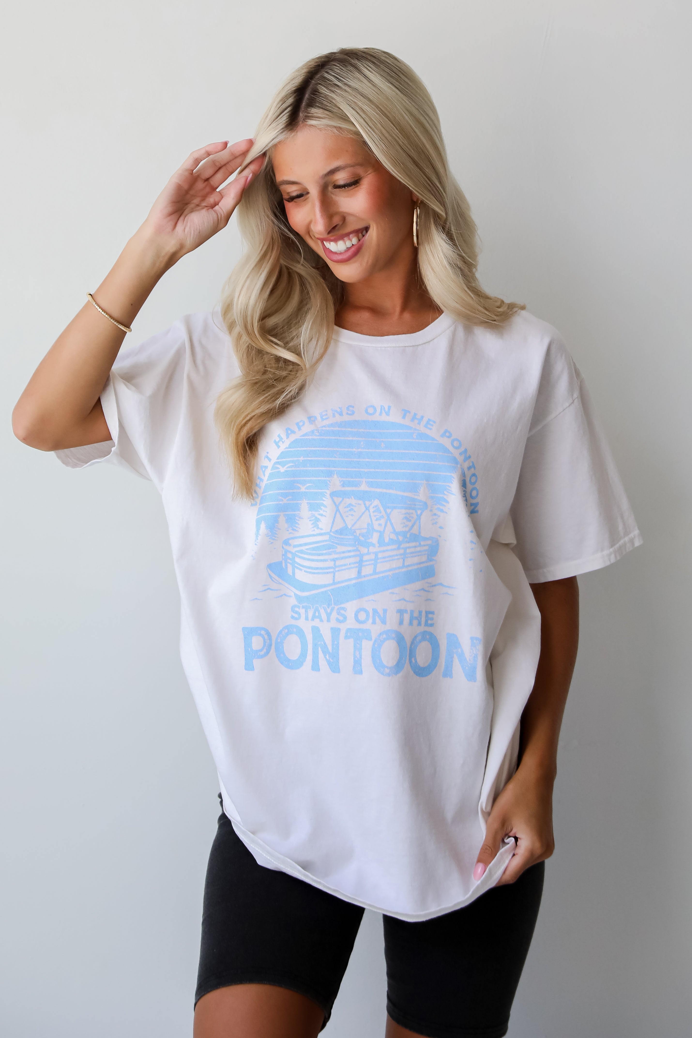 What Happens On The Pontoon Stays On The Pontoon Graphic Tee