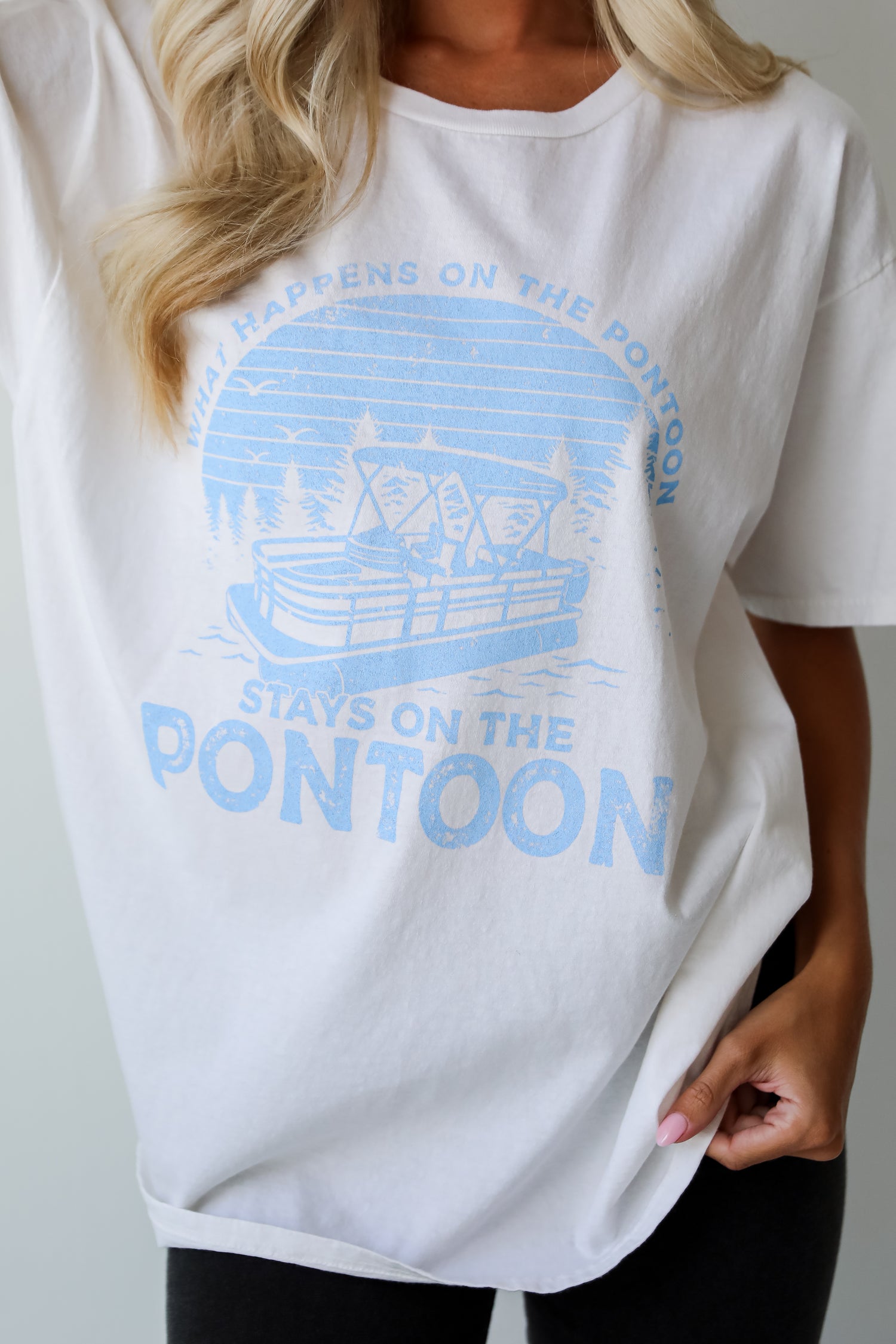 What Happens On The Pontoon Stays On The Pontoon Graphic Tee