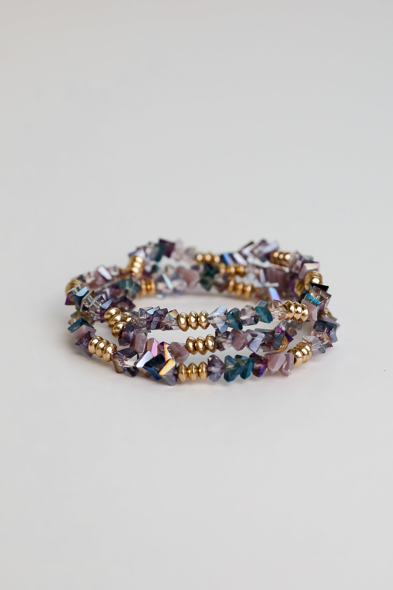 Allison Purple Beaded Bracelet Set