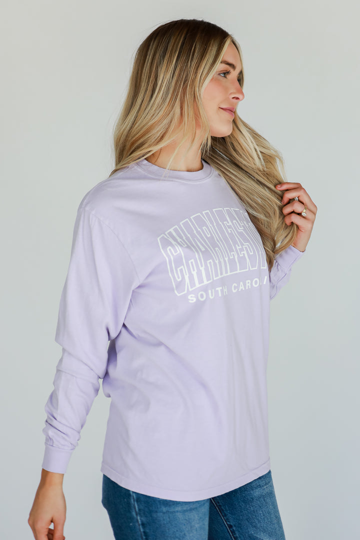 Lavender Charleston South Carolina Long Sleeve Tee side view