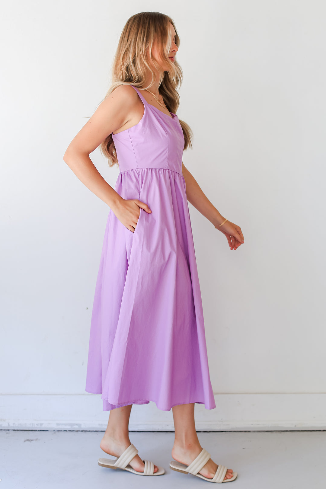 purple Maxi Dress side view