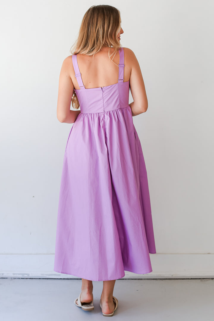 purple Maxi Dress back view