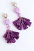 purple Tassel Statement Earrings