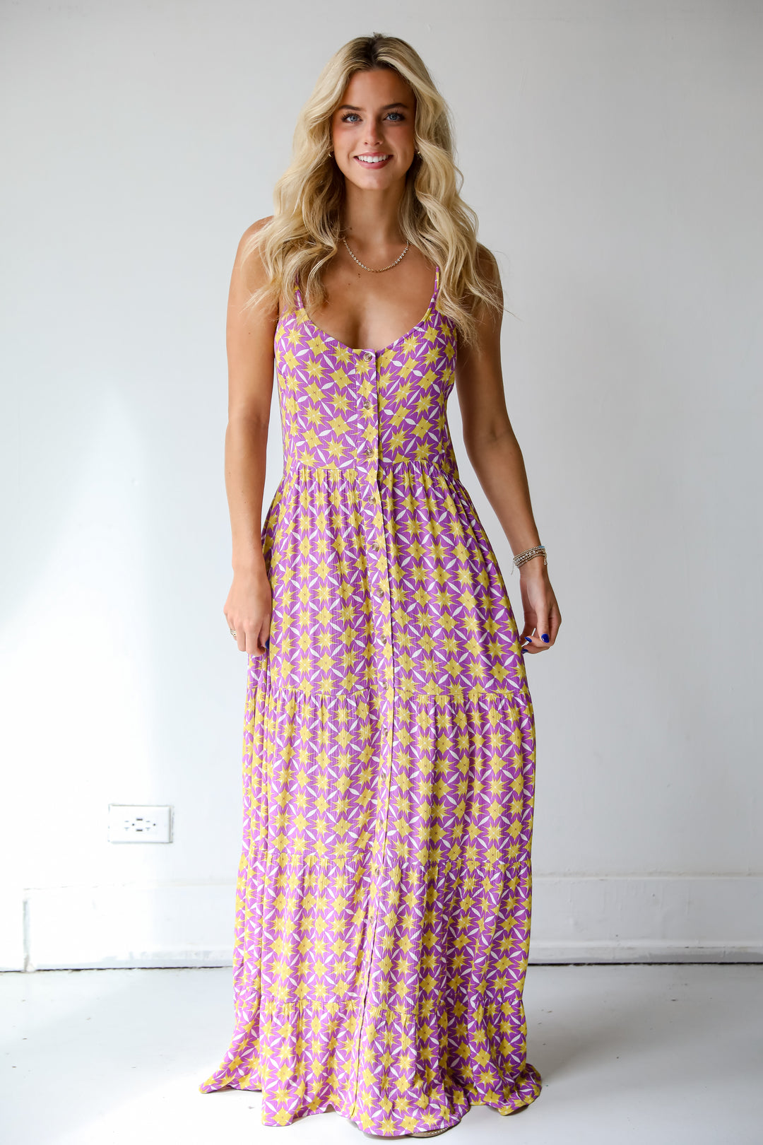 Easily Radiant Purple Tiered Maxi Dress