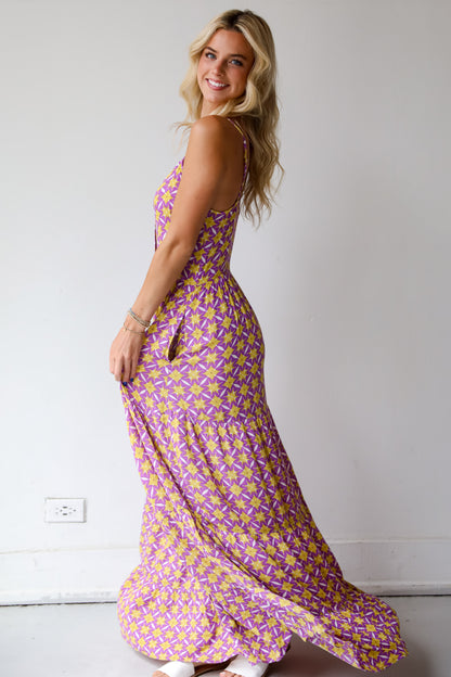 Easily Radiant Purple Tiered Maxi Dress