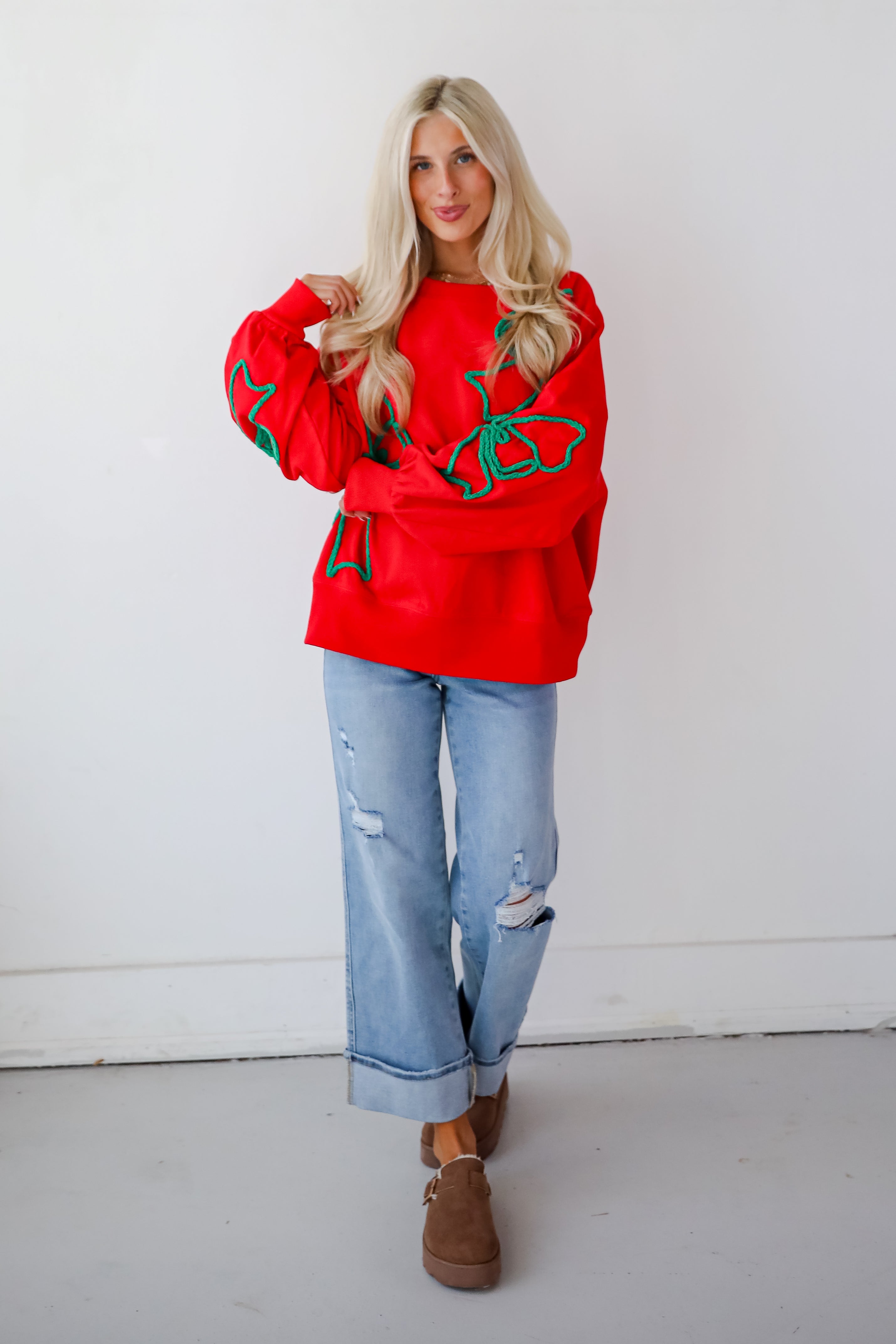 Red Bow Pullover