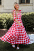 Red Gingham Tiered Maxi Dress