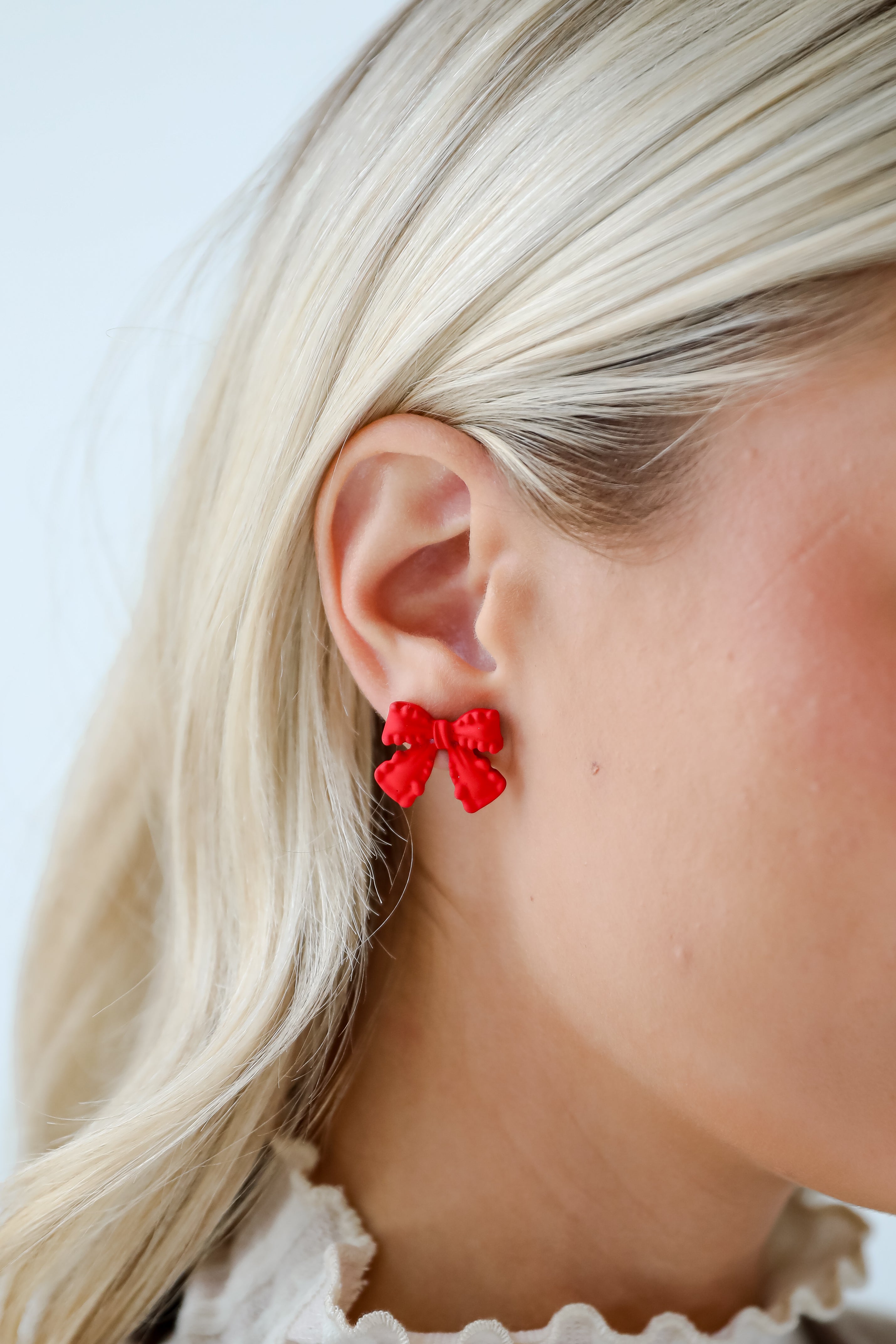 Clara Matte Bow Earrings