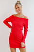 Touchdown Season Off-The-Shoulder Mini Sweater Dress