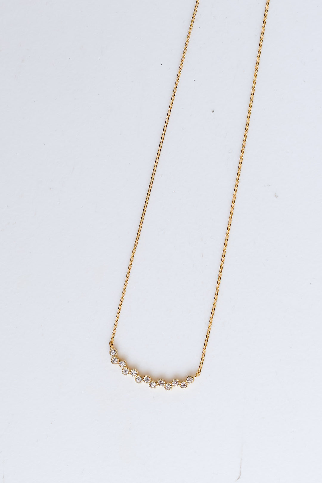 Gold Rhinestone Bar Necklace