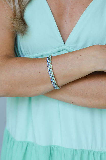 Blue Rhinestone Bracelet