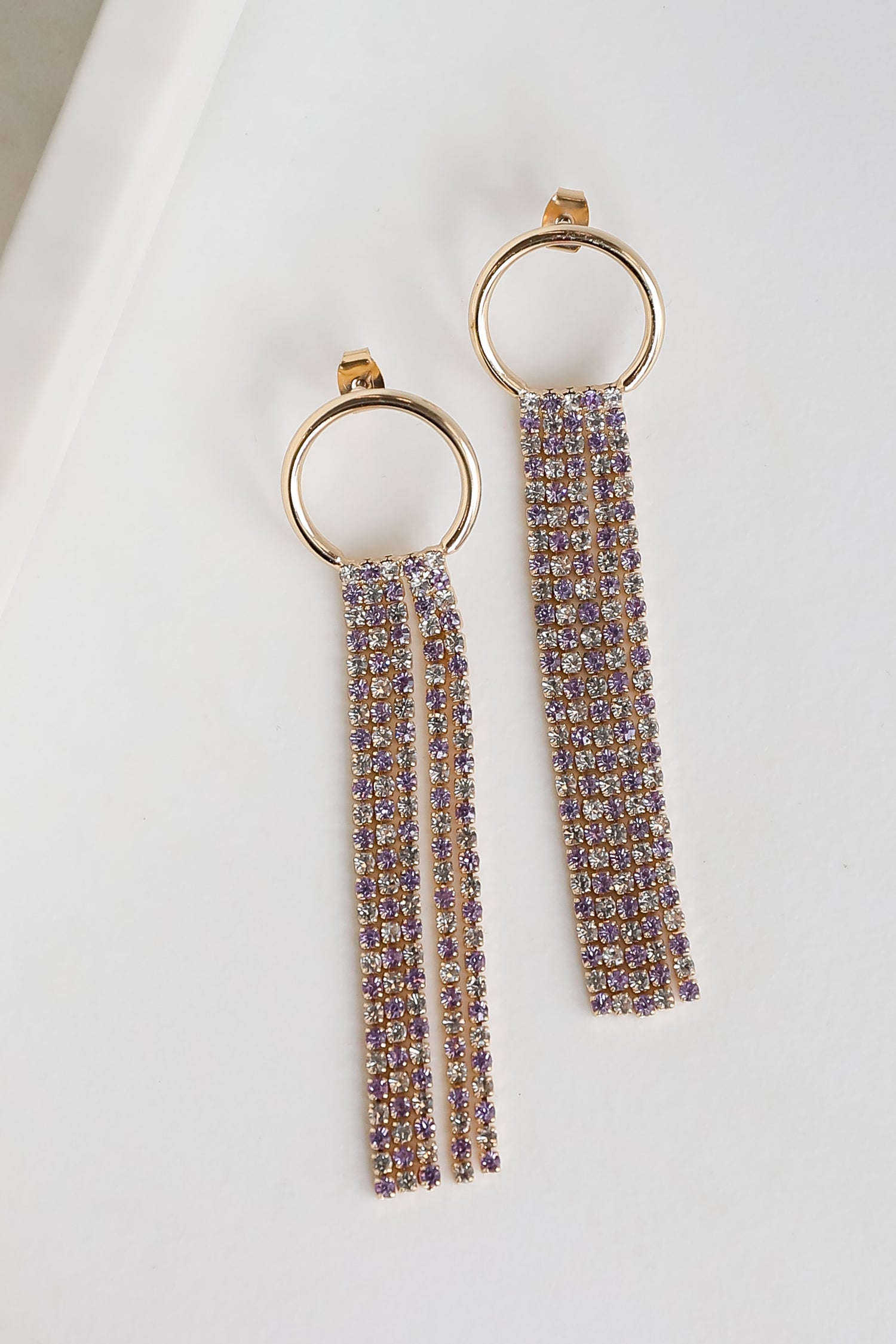 Maeve Gold Rhinestone Fringe Earrings