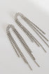 Silver Rhinestone Fringe Earrings