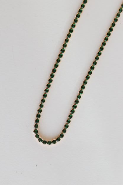 Green Rhinestone Necklace