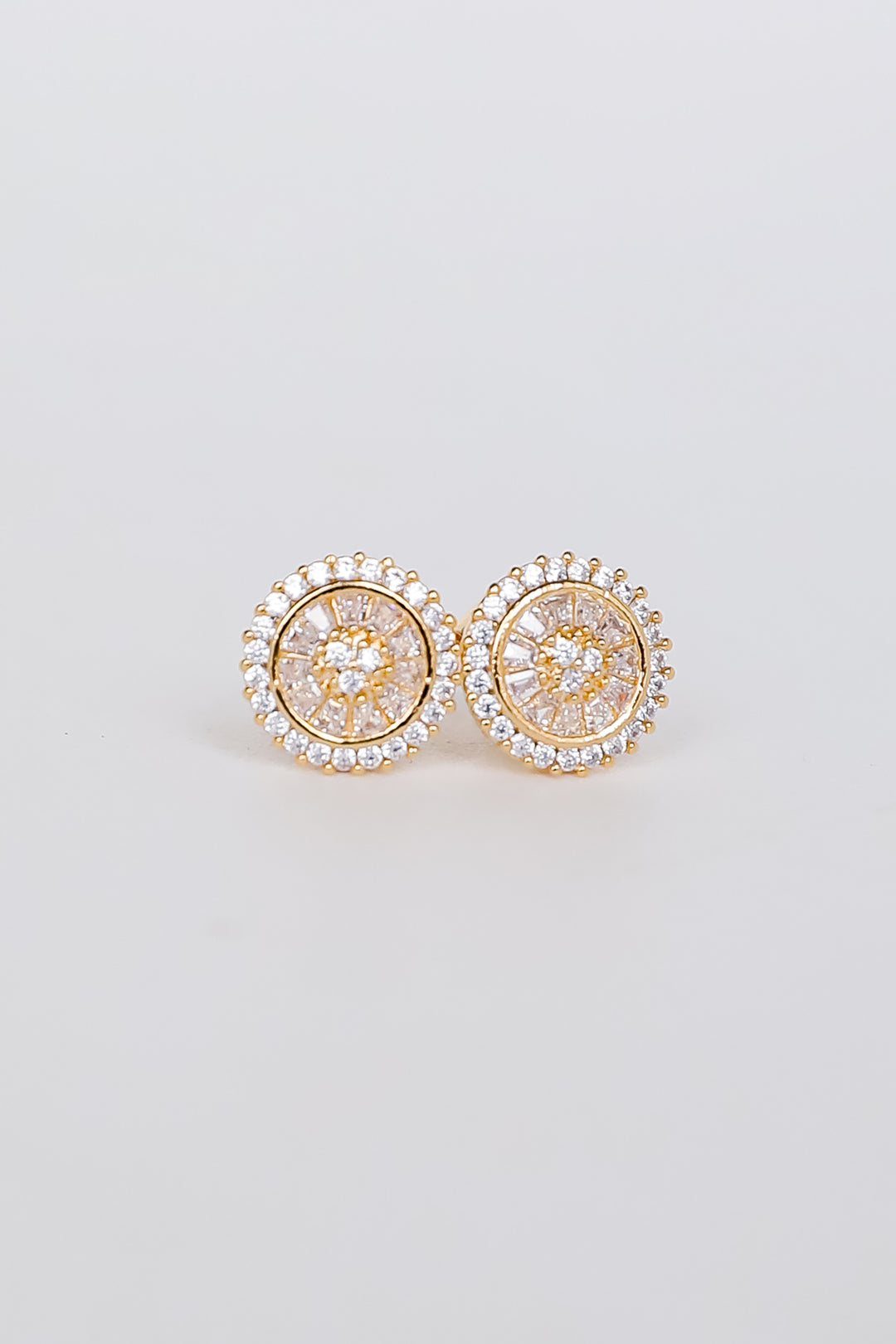 Gold Rhinestone Stud Earrings