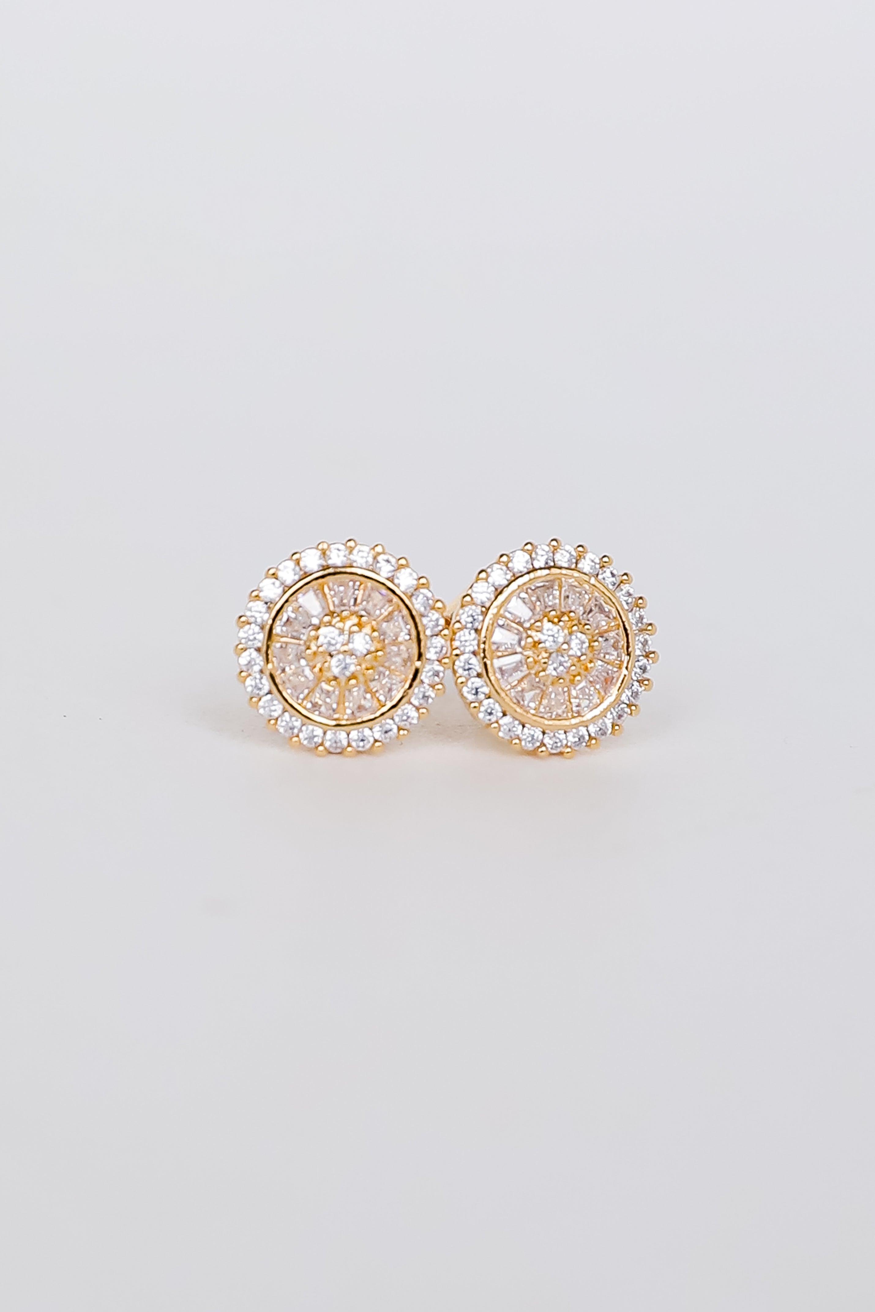 Gold Rhinestone Stud Earrings