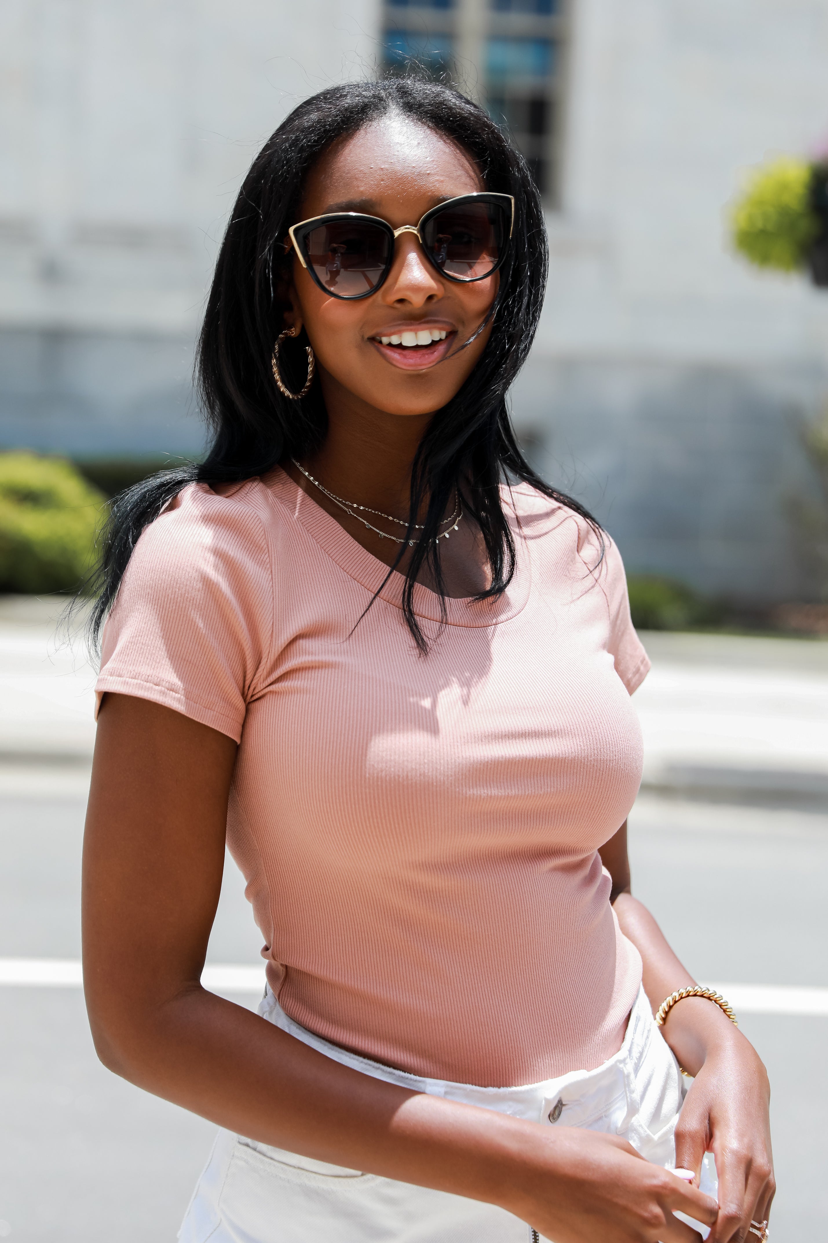 tan Everyday Ribbed Bodysuit