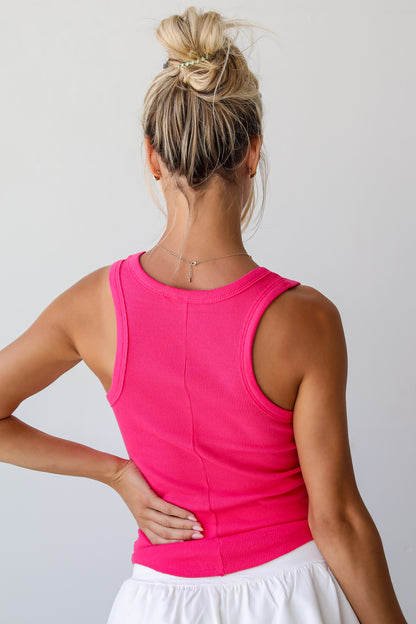 hot pink Ribbed Tank