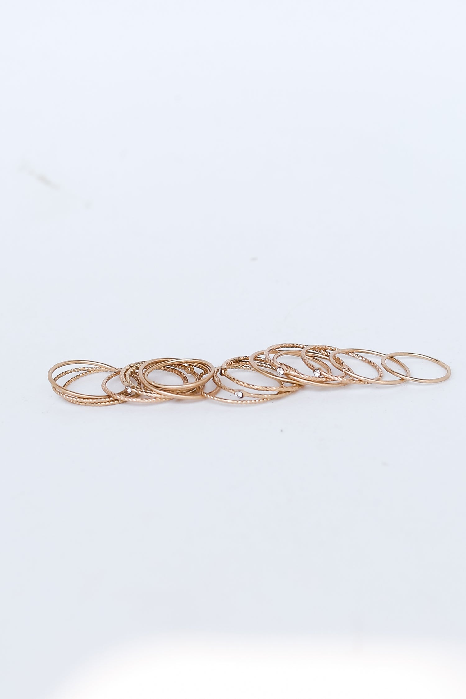 gold Assorted Ring Set flat lay