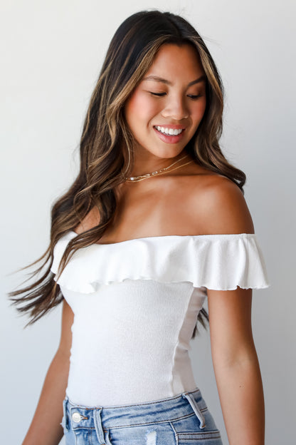 Kayla Terry Cloth Ruffle Bodysuit