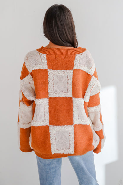 Wanna Be Close Checkered Sweater Cardigan