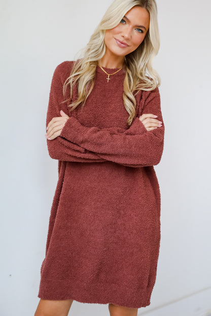 Addison Fuzzy Knit Mini Sweater Dress