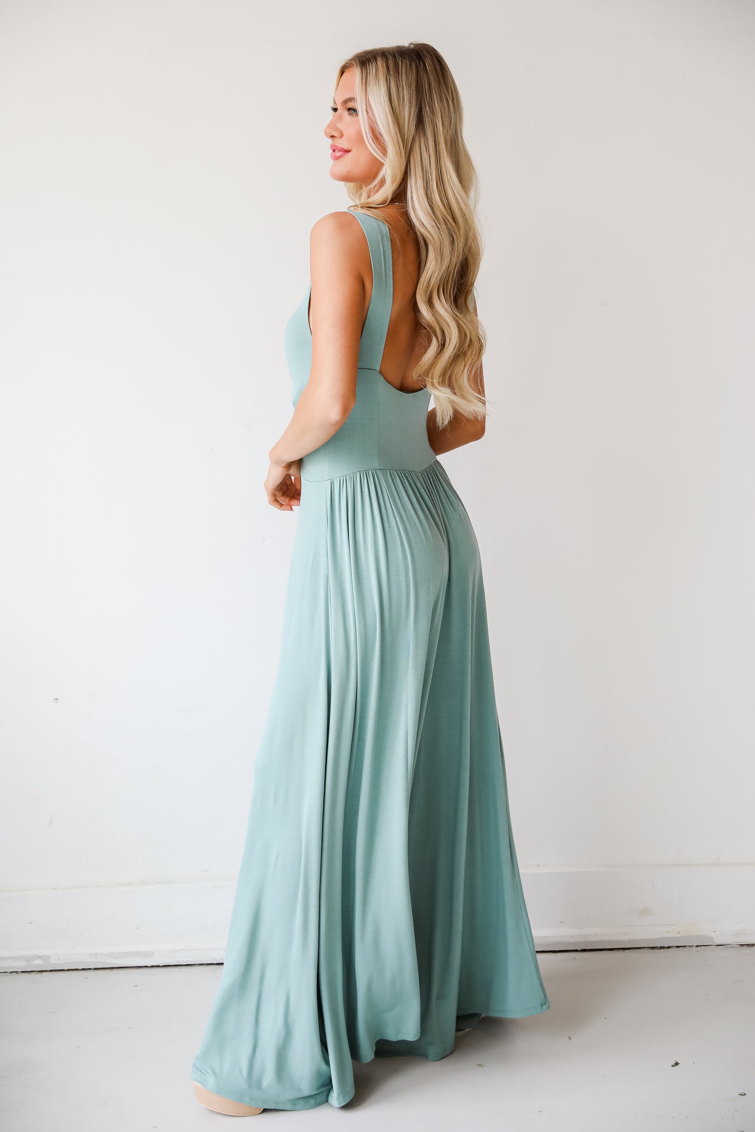 trendy Sage Jumpsuit