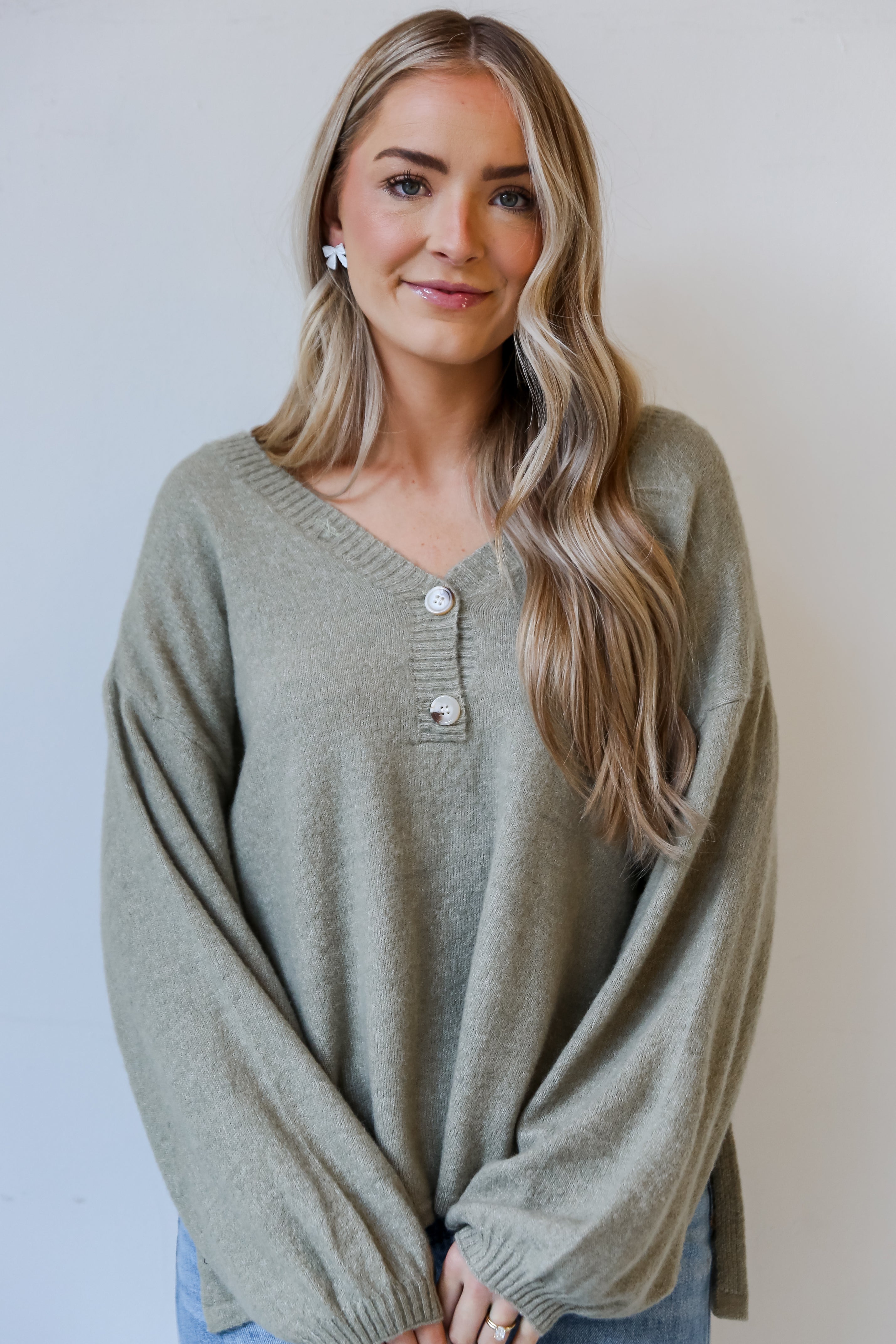 Sage Oversized Sweater front view