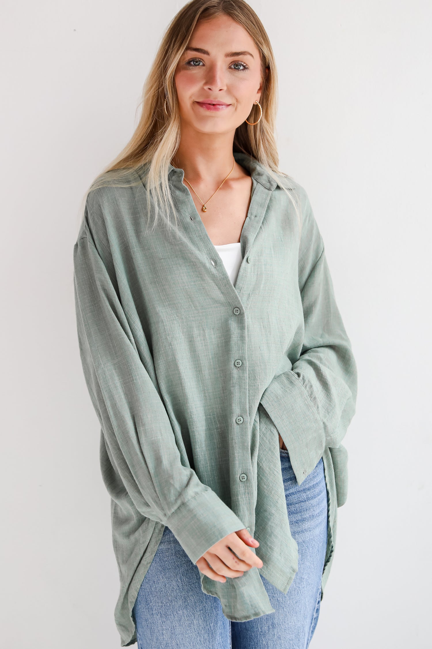 Allison Oversized Button-Up Blouse