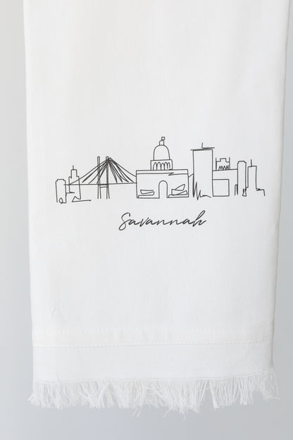 Savannah City Scape Hand Towel close up