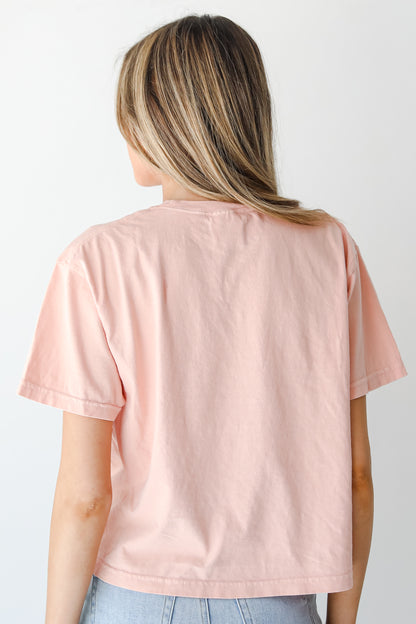 Peach Savannah Georgia Cropped Tee back view