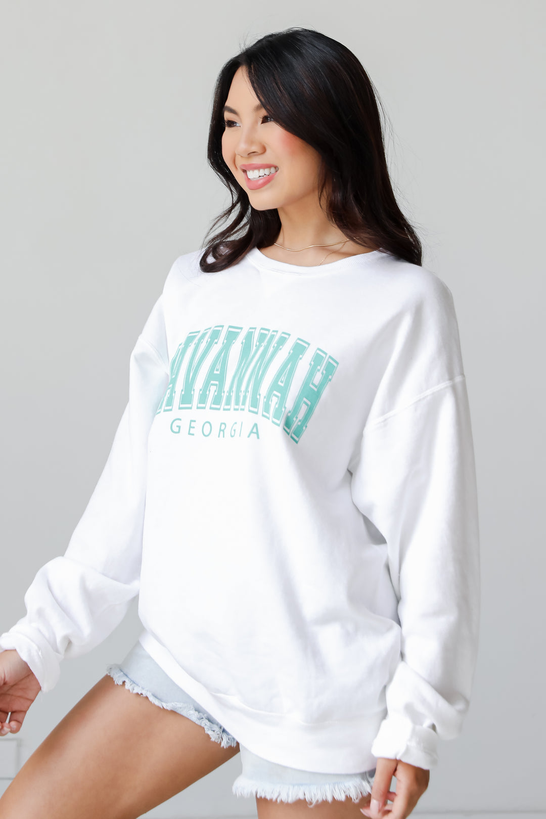 White Savannah Georgia Pullover side view