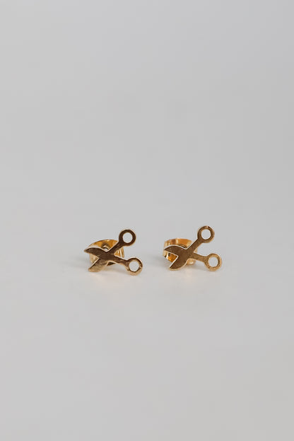 Maya Gold Scissor Stud Earrings