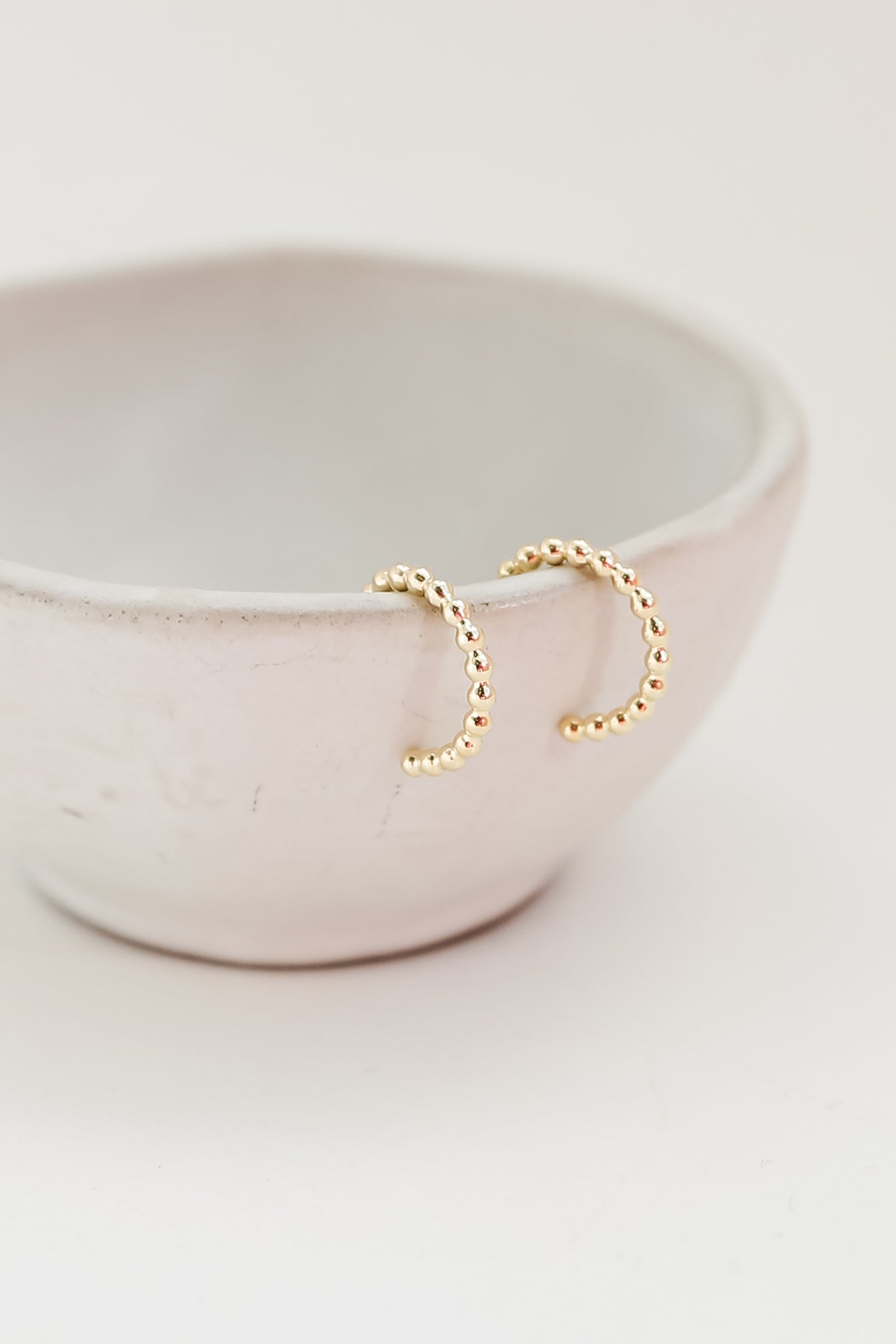 trendy Gold Ball Mini Hoop Earrings