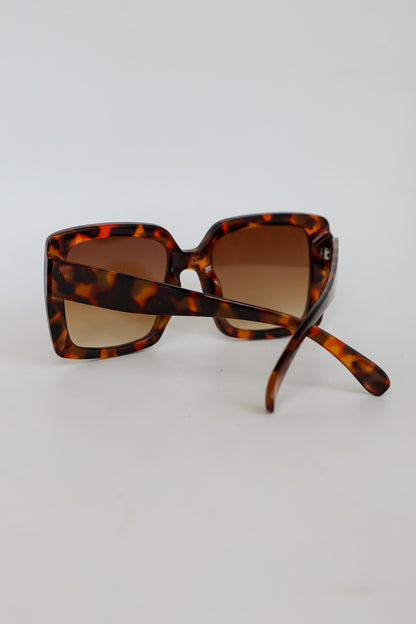 Turn Up The Sunshine Tortoise Oversized Square Sunglasses