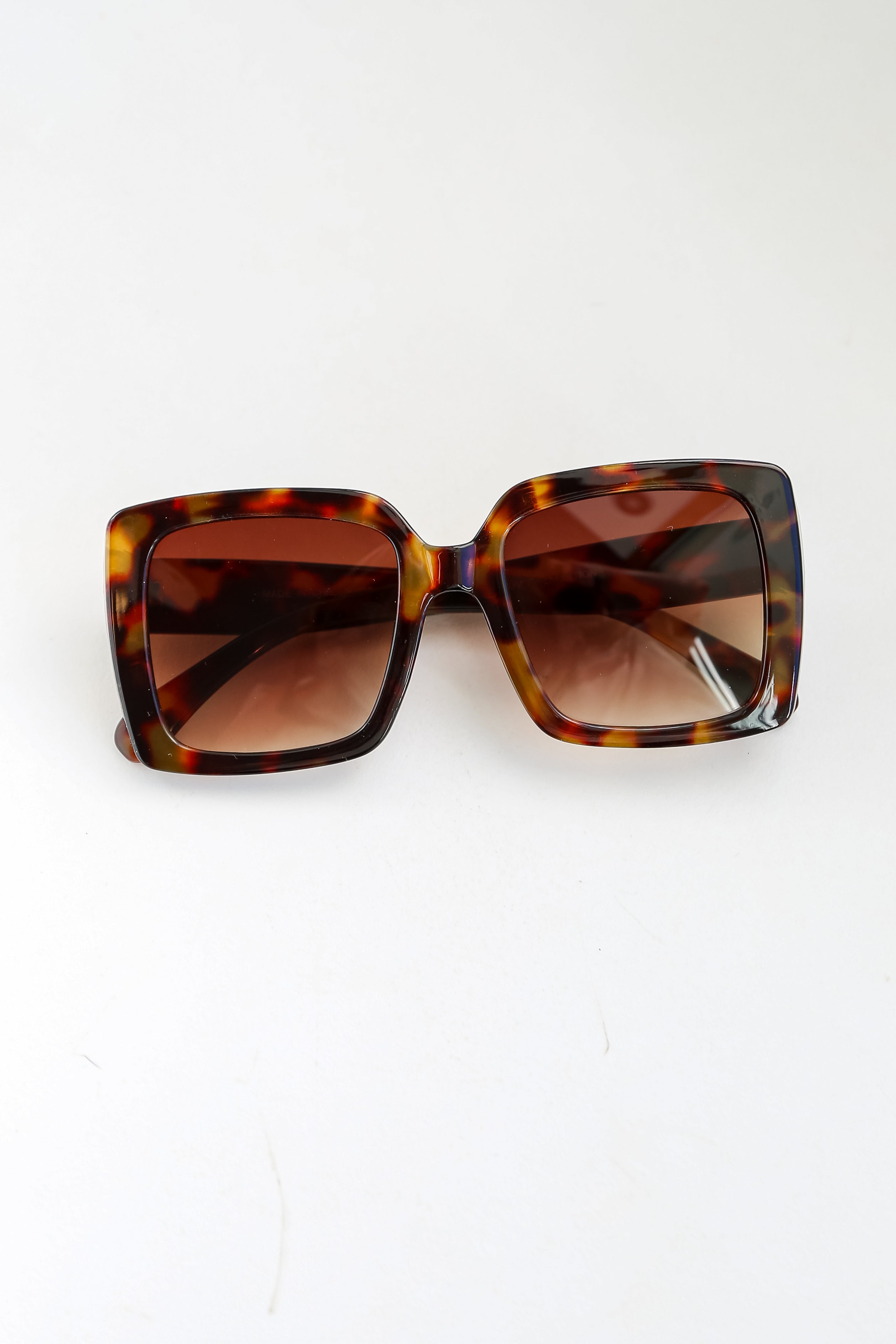 cute Tortoise Oversized Square Sunglasses