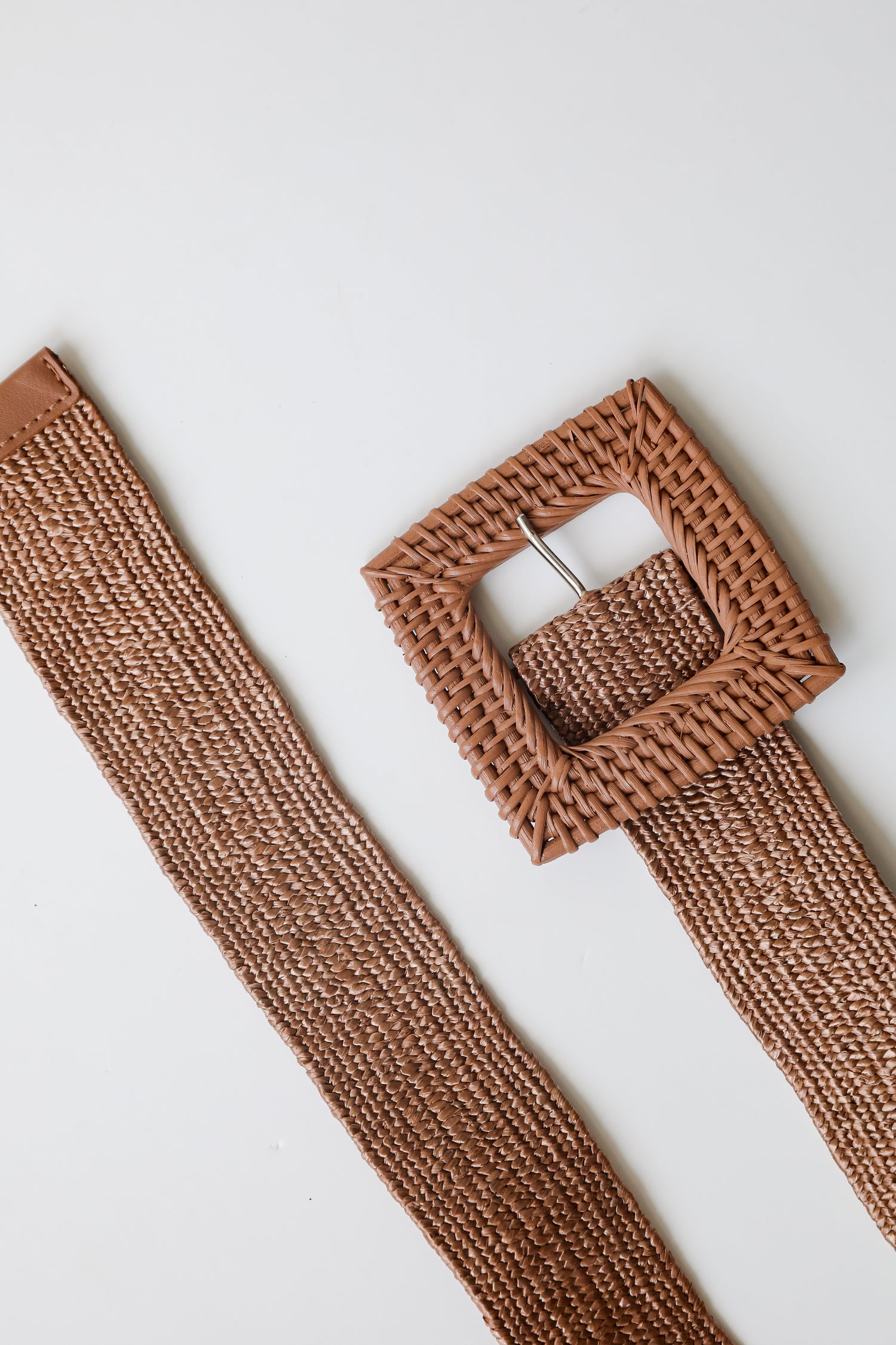 On Vacay Time Mocha Straw Belt