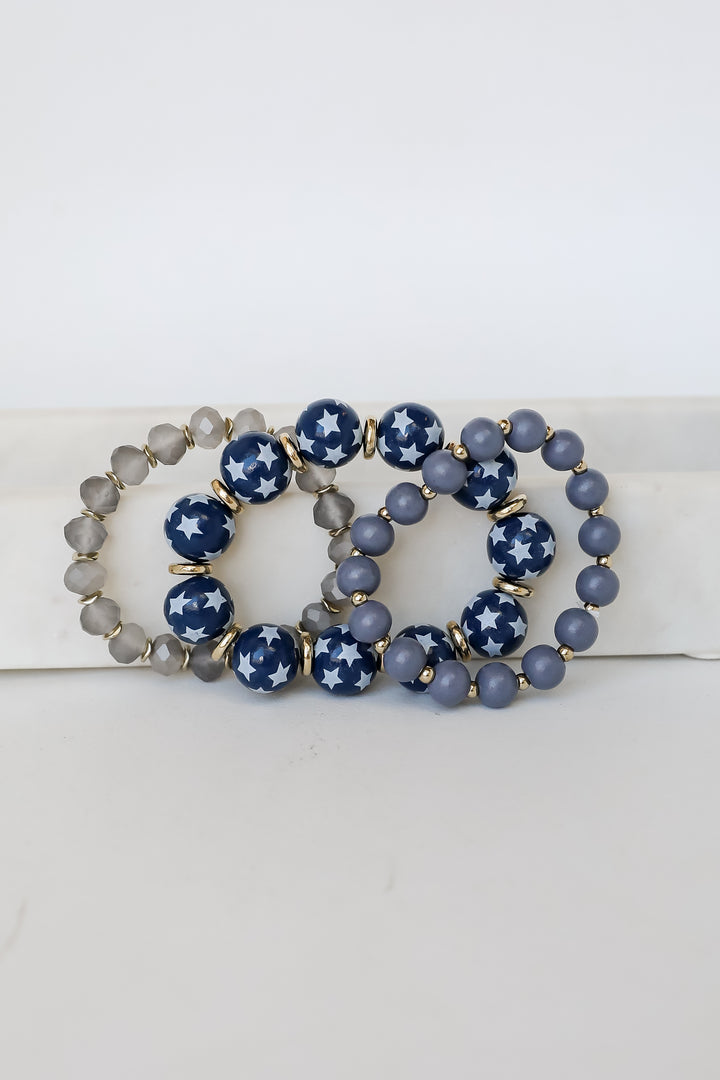 Carla Navy Star Beaded Bracelet Set