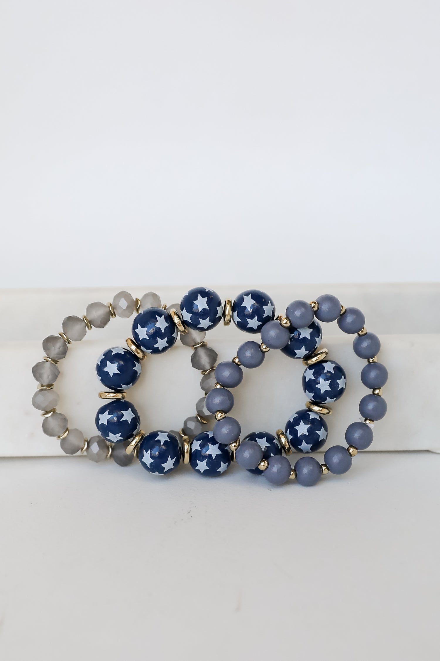 Carla Navy Star Beaded Bracelet Set