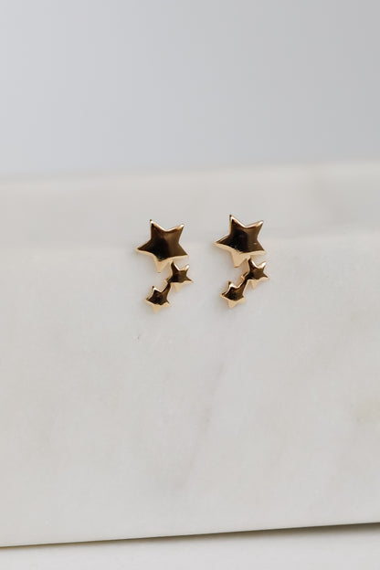 Elaine Gold Star Stud Earrings