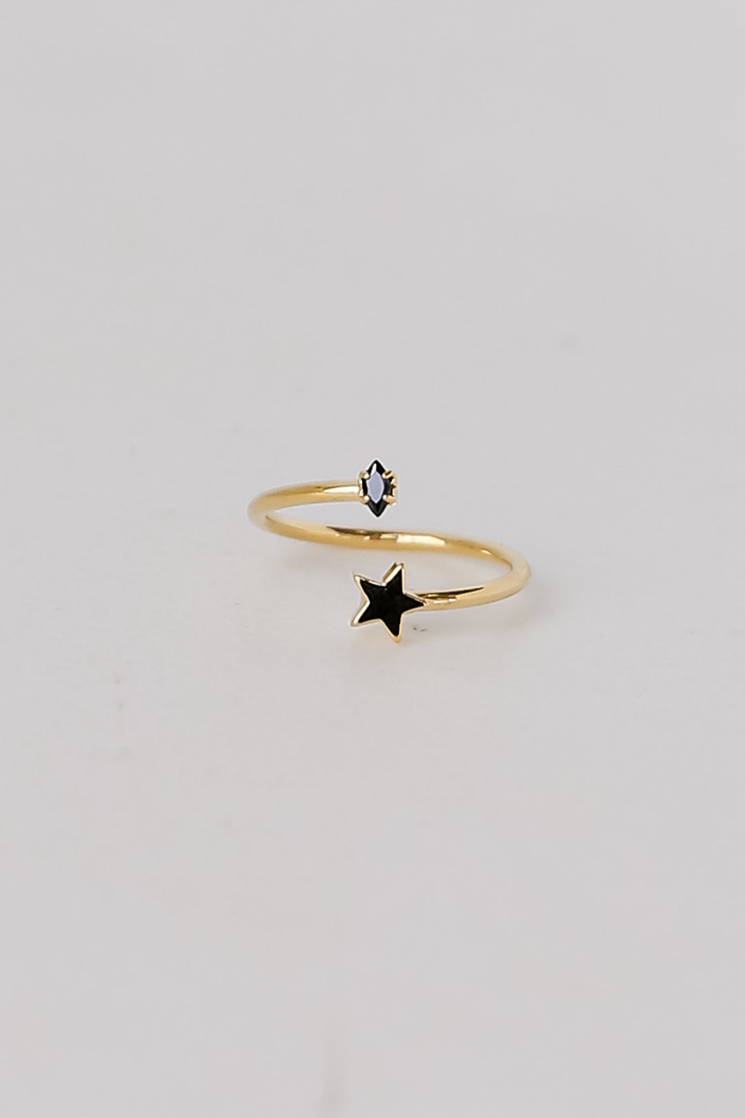 green Rhinestone Star Ring