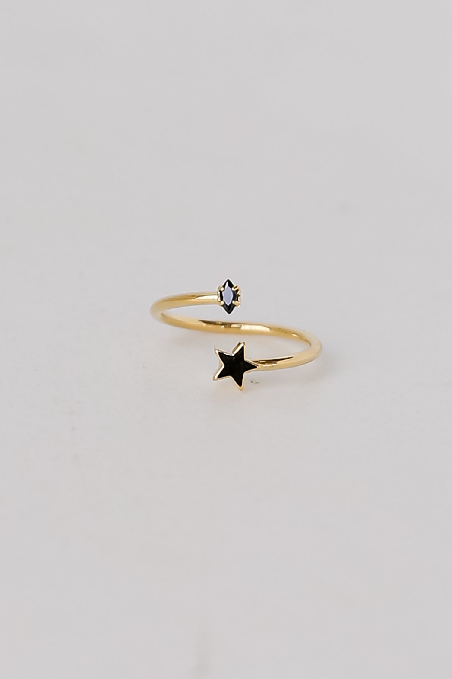 green Rhinestone Star Ring