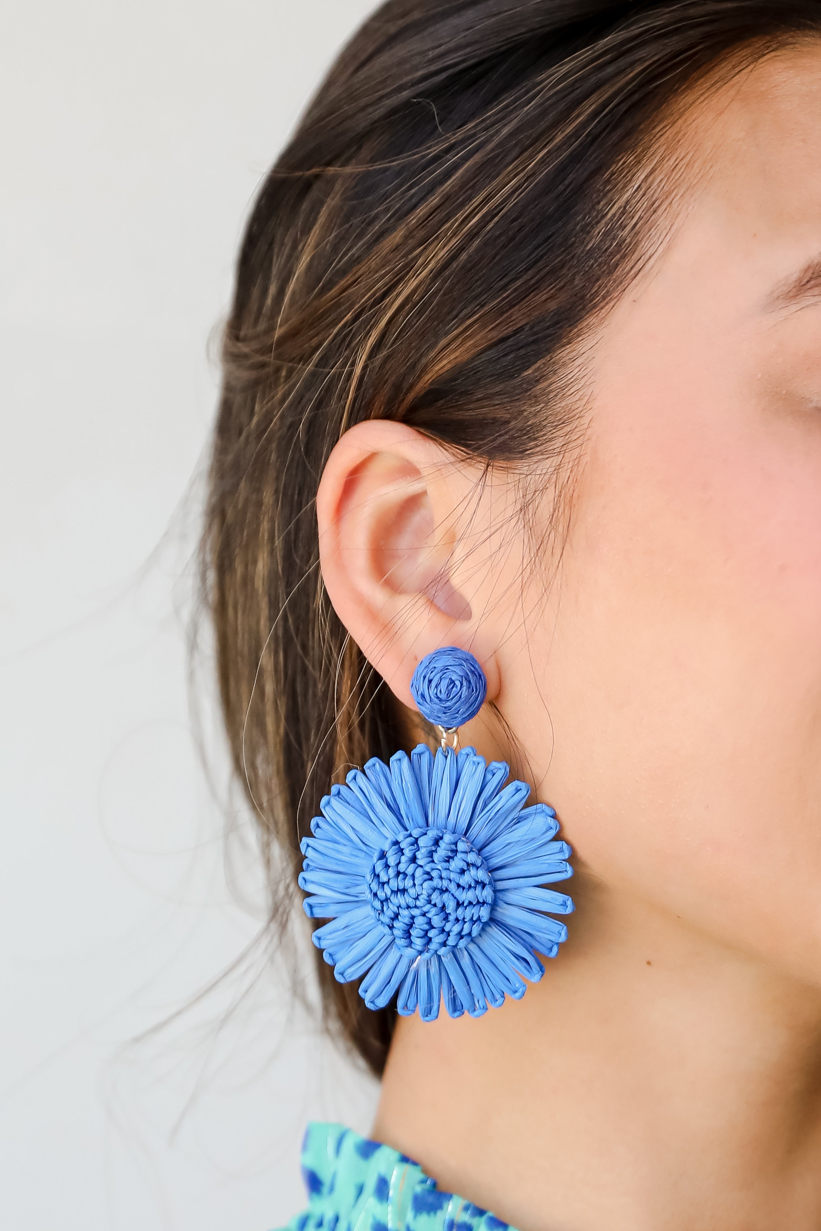 blue flower earrings