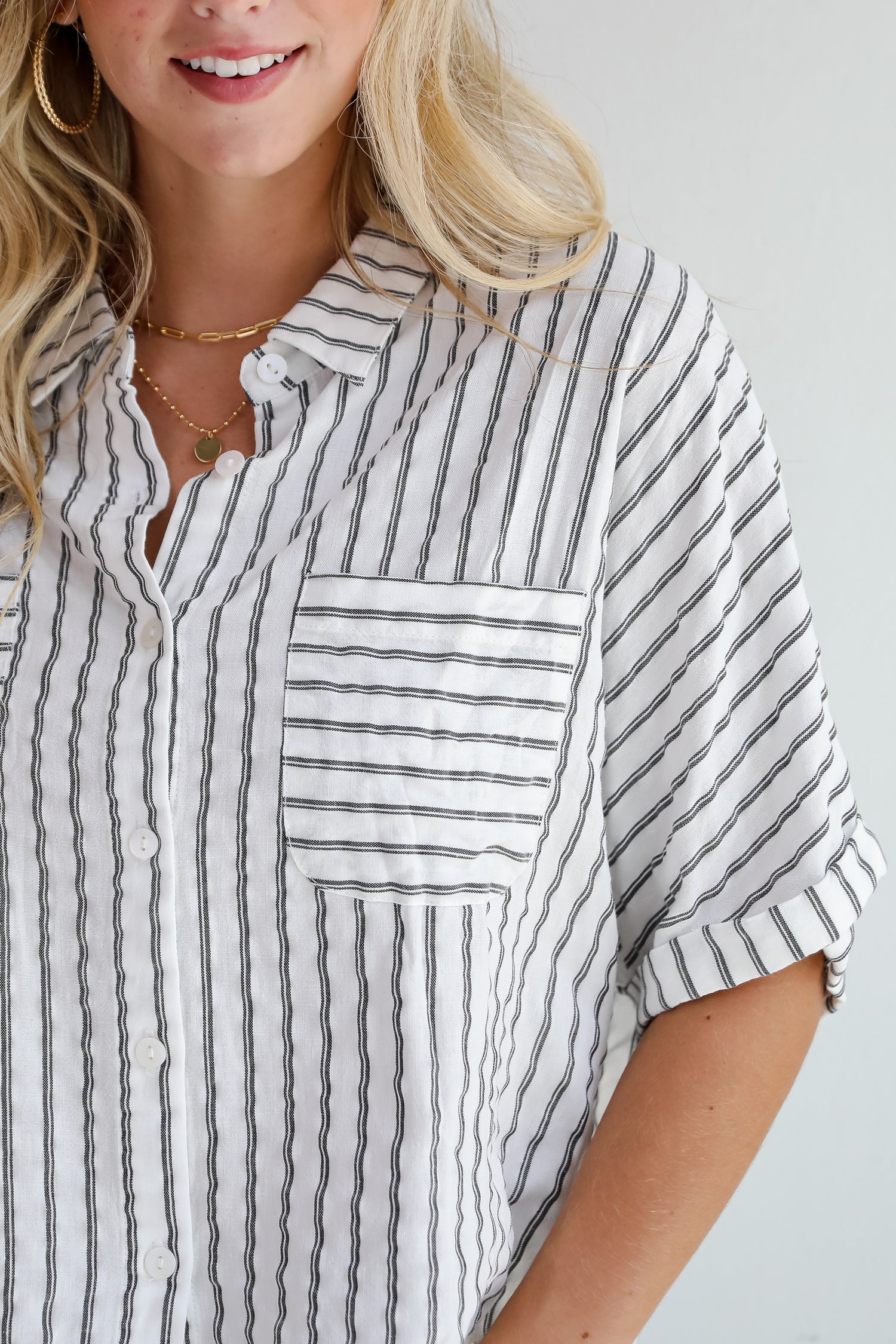 Ultra Darling White Striped Blouse