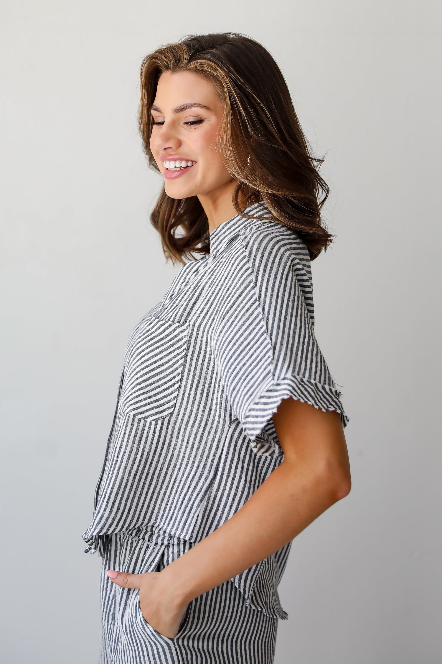 Bright Disposition Seersucker Blouse