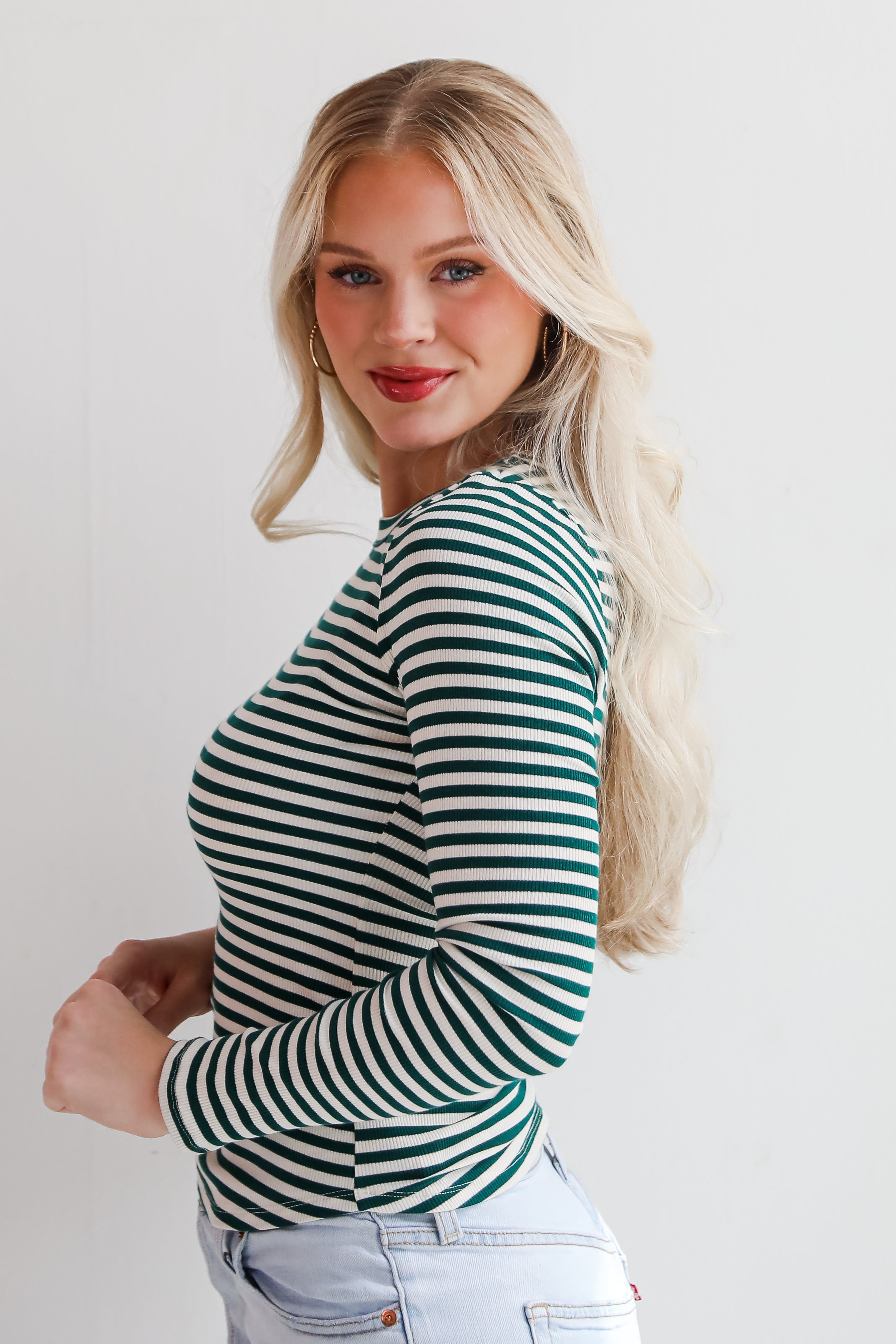 Ashley Striped Ribbed Knit Top